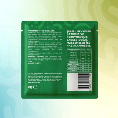 Delidates Hurmalı Bitter Çikolata 40 gr