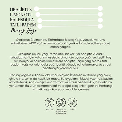Okaliptus & Limonotu Rahatlatıcı Masaj Yağı (100 ml)