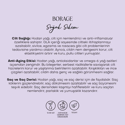 Borage (Hodan) Yağı - Soğuk Sıkım (30 ml)