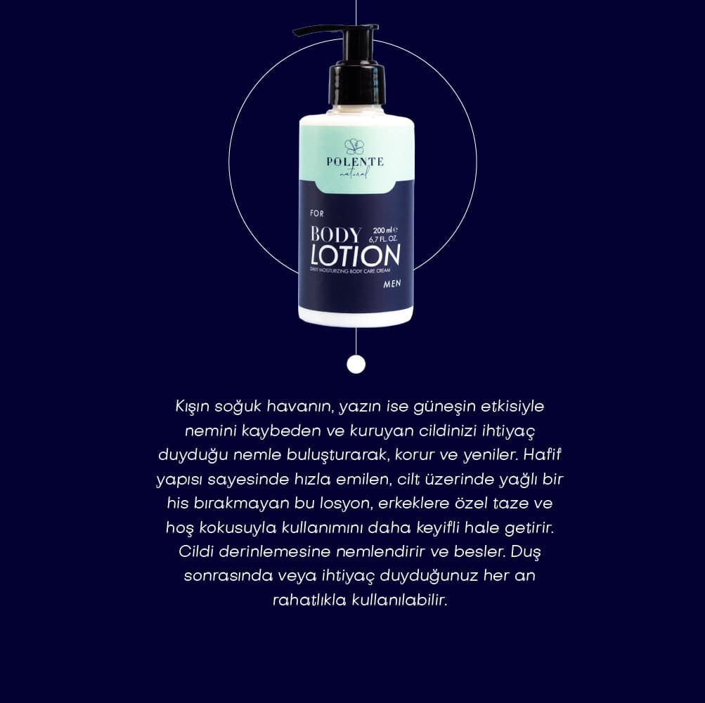 Men Body Lotion - Erkekler İçin Nemlendirici Vücut Losyonu (200 ml)