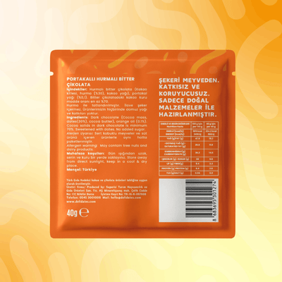 Delidates Portakallı Hurmalı Bitter Çikolata 40 gr