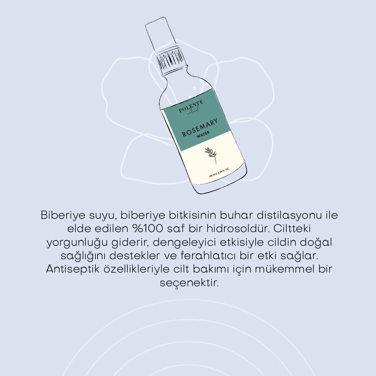 Biberiye Suyu - %100 Saf Hidrosol (100 ml)