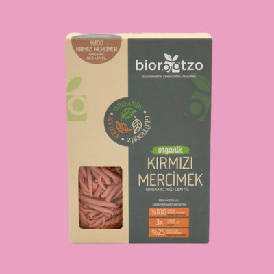 Biorootzo Glutensiz Kırmızı Mercimek Casarecce Makarna 200 gr
