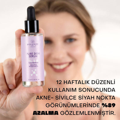 PURE SKIN SERUM - %10 Niacinamide Akne, Siyah Nokta, Gözenek Karşıtı Serum (30 ml)