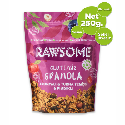 Rawsome Glutensiz Aronyalı & Turna Yemişli & Fındıklı Granola 250 gr