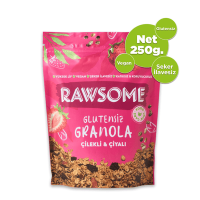 Rawsome Glutensiz Çilekli & Çiyalı Granola 250 g