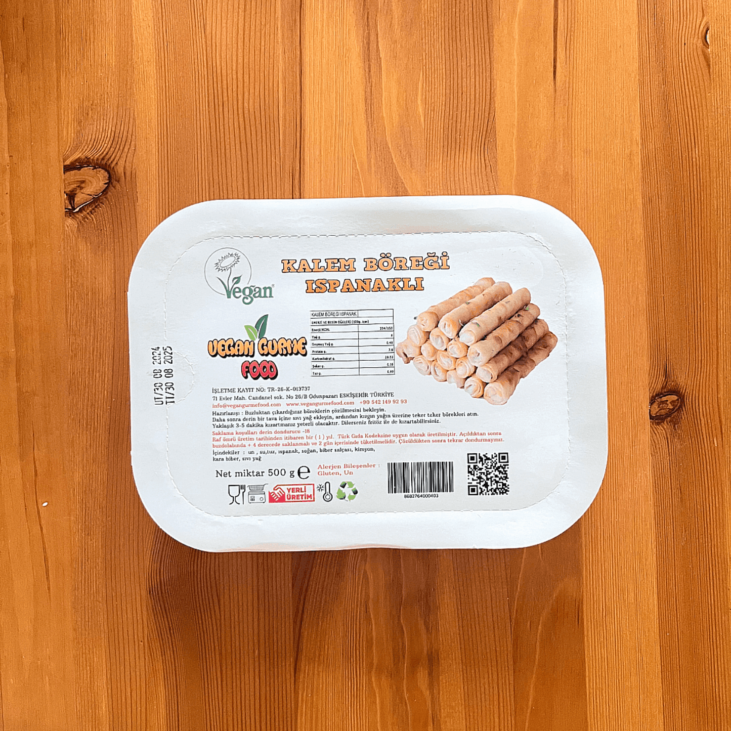 Vegan Gurme Food Ispanaklı Kalem Böreği 500 gr