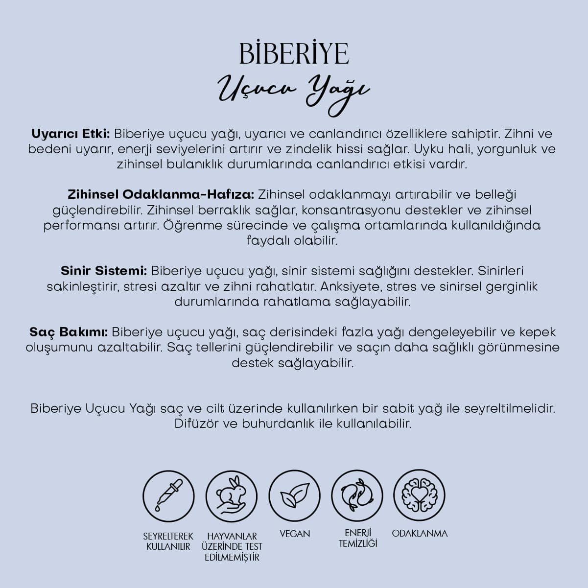 Biberiye Uçucu Yağı & Biberiye Suyu - %100 Saf Seri