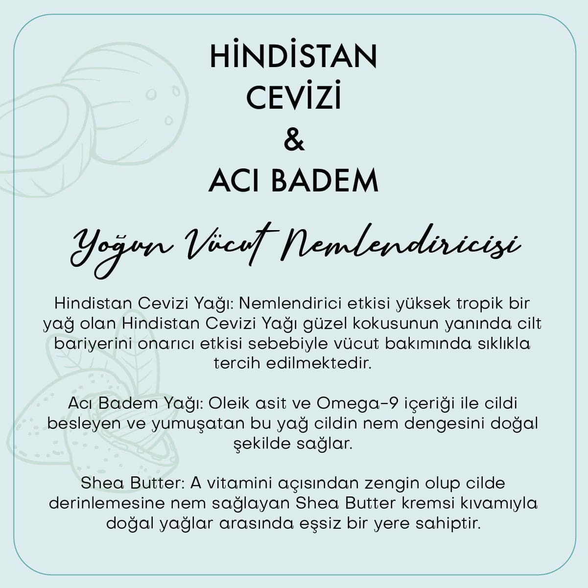 Hindistan Cevizi & Acı Badem Body Butter / Yoğun Vücut Nemlendiricisi (100 ml)