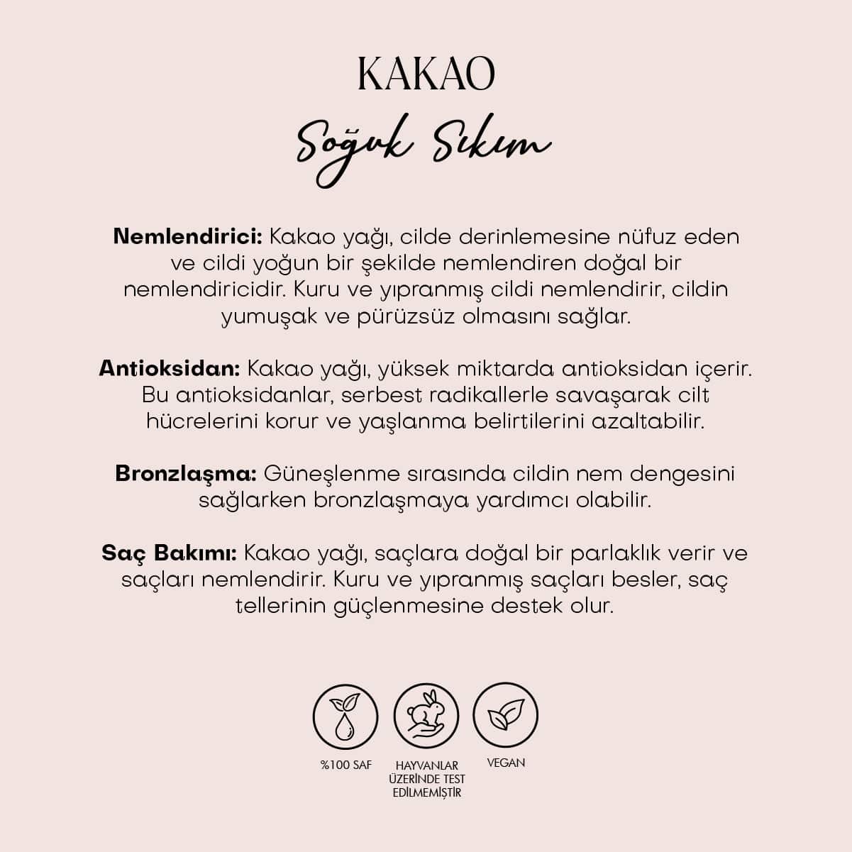 Kakao Butter - Soğuk Sıkım (50 ml)
