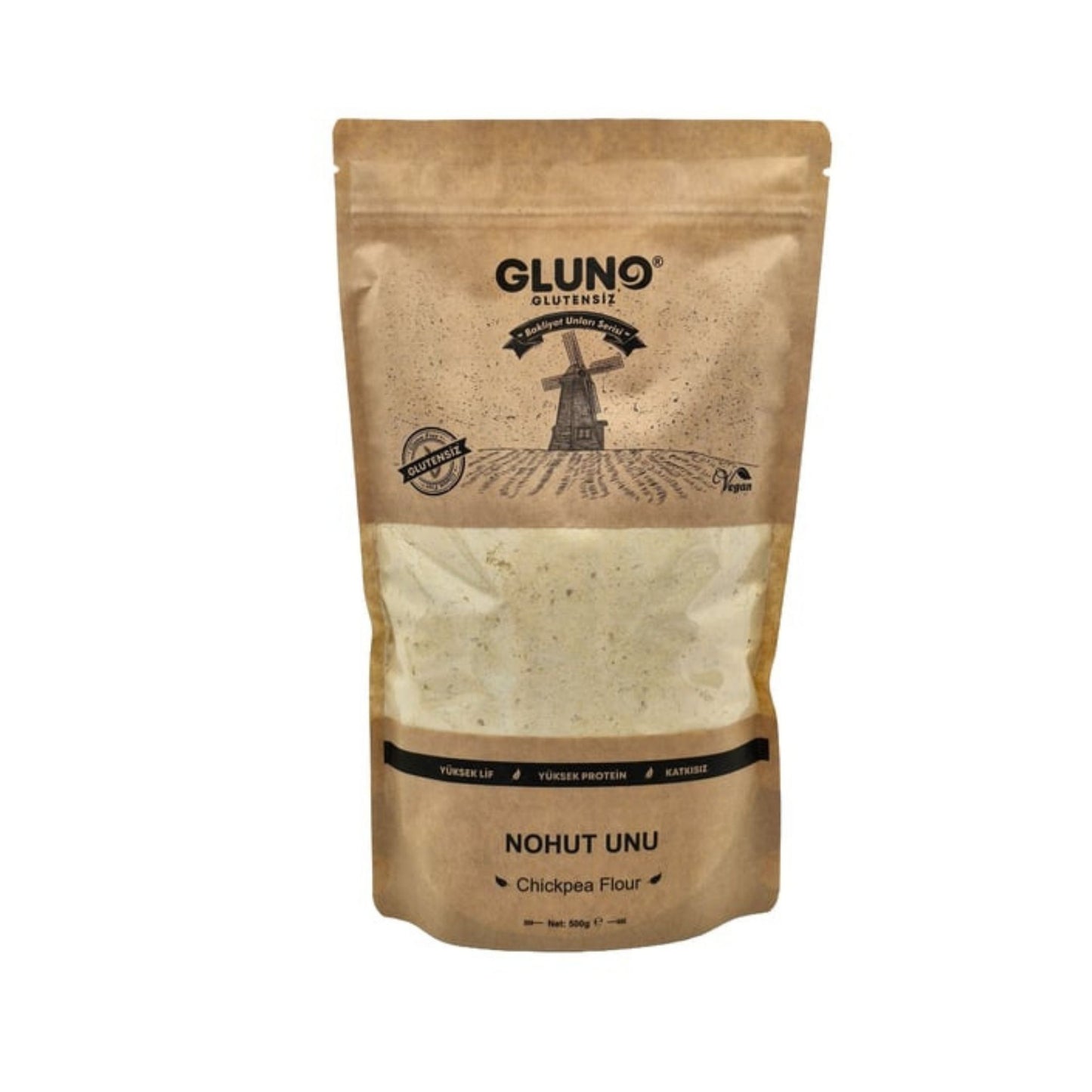 Gluno Glutensiz Çiğ Nohut Unu 500 gr