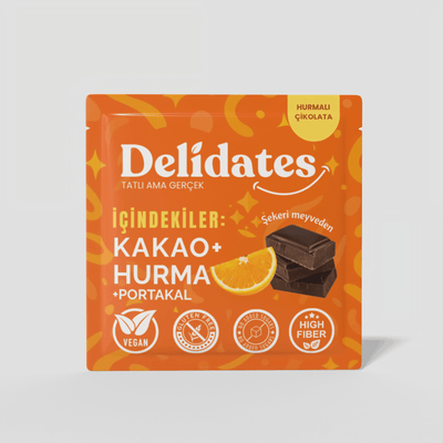 Delidates Portakallı Hurmalı Bitter Çikolata 40 gr