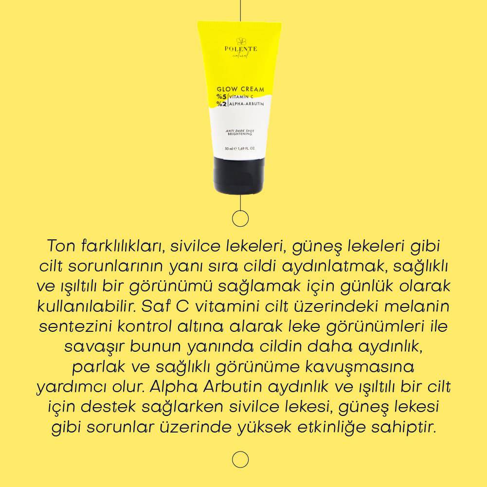GLOW CREAM - Vitamin C & Arbutin İçeren Aydınlatıcı Leke Kremi (50 ml)