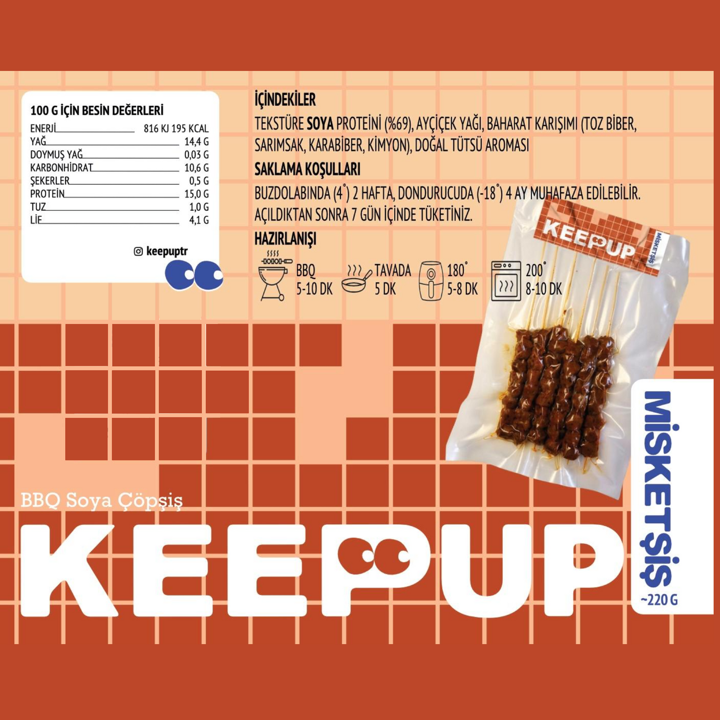 Keepup BBQ Soya Çöp Şiş 220g