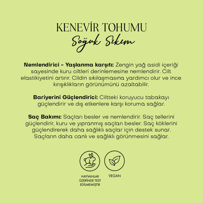 Kenevir Tohumu Yağı - Soğuk Sıkım (50 ml)