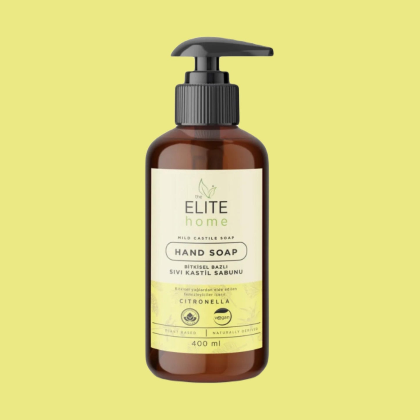The Elite Home Bitkisel Bazlı Ve Vegan Sertifikalı Sıvı El Sabunu 400 ml (citronella)
